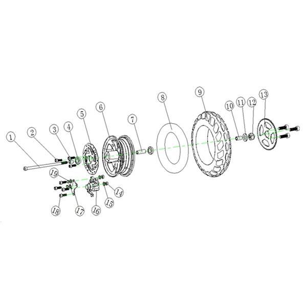 Chaos 1000 Watt Powerboard Scooter Small Rear Rim