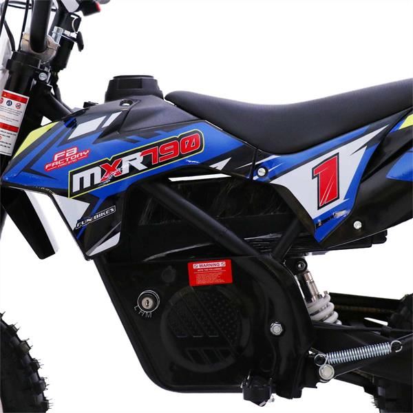FunBikes MXR 790w Lithium Electric Motorbike 61cm Blue/Black Kids Dirt Bike