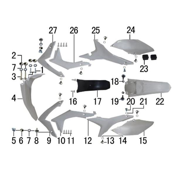10Ten 250RX Dirt Bike Front Tank Scoop Rubber Washer