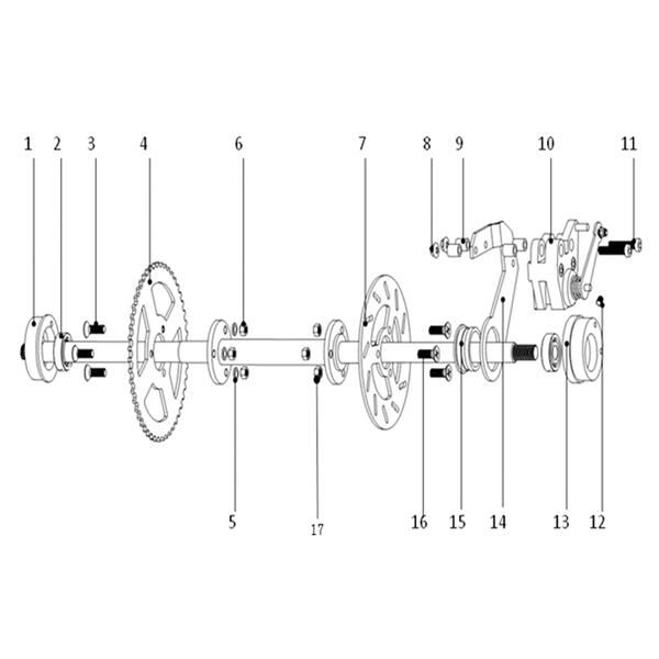 FunBikes Toxic 50cc Mini Quad V2 Rear Brake Caliper Red 