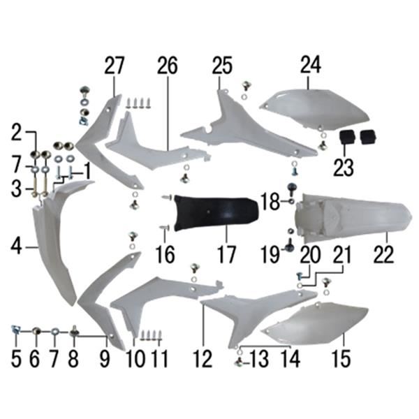 M2R M1 250cc Dirt Bike Rear Mudguard