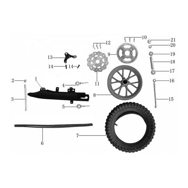 Funbikes Cobra Dirt Bike Swing Arm Bolt