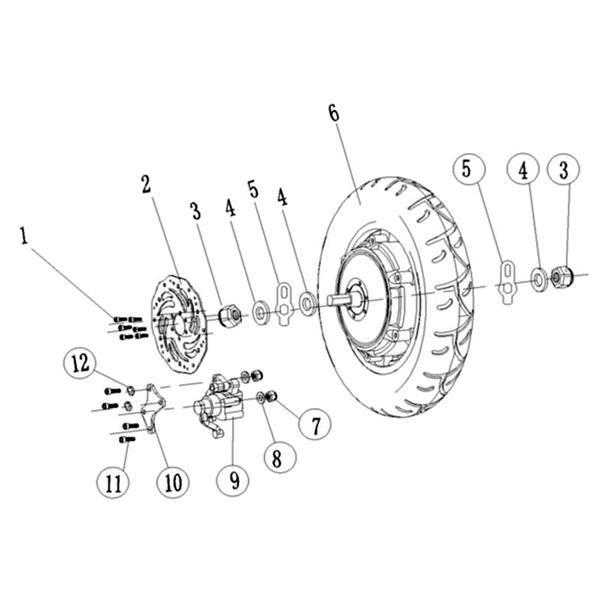 Chaos GT1600 Electric Scooter Motor Adjuster Nut and Bolt Kit