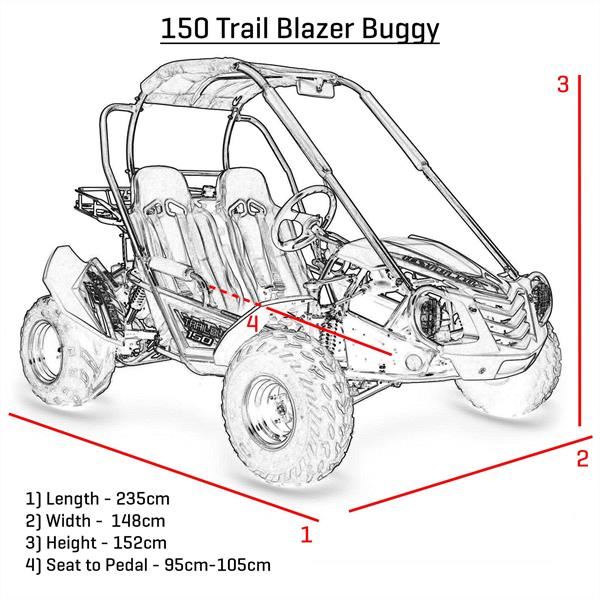 Mud Rocks 150 Trail Blazer 150cc Black Off Road Buggy