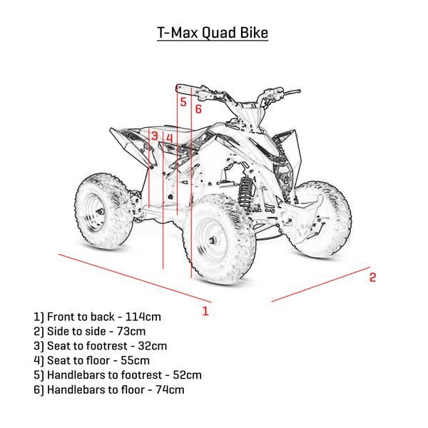 FunBikes T-Max Roughrider 1000w Electric Blue Kids Quad Bike
