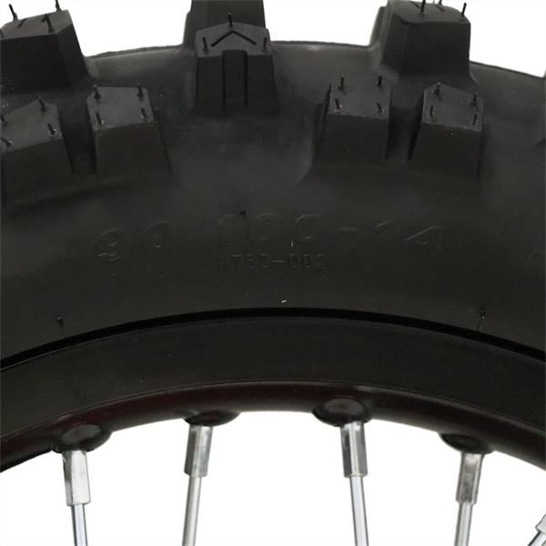 Pit Bike Orange CNC Wheel Set with Kenda Tyres & SDG Hubs - 17''F / 14''R