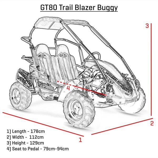 FunBikes GT80 Trail Blazer 200cc Blue Midi Off Road Buggy