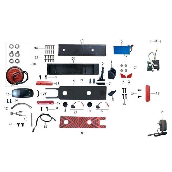 Gotrax H600 Electric Scooter Black Rear Mudguard Fixing Bolt