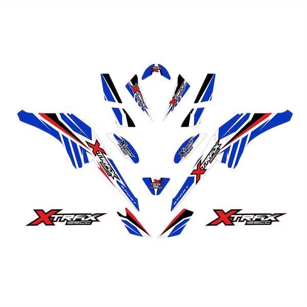 FunBikes Xtrax 125cc Quad Bike Blue Sticker Kit