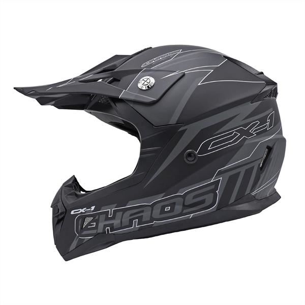 Chaos CX-1 Kids Motocross Crash Helmet Matt Black