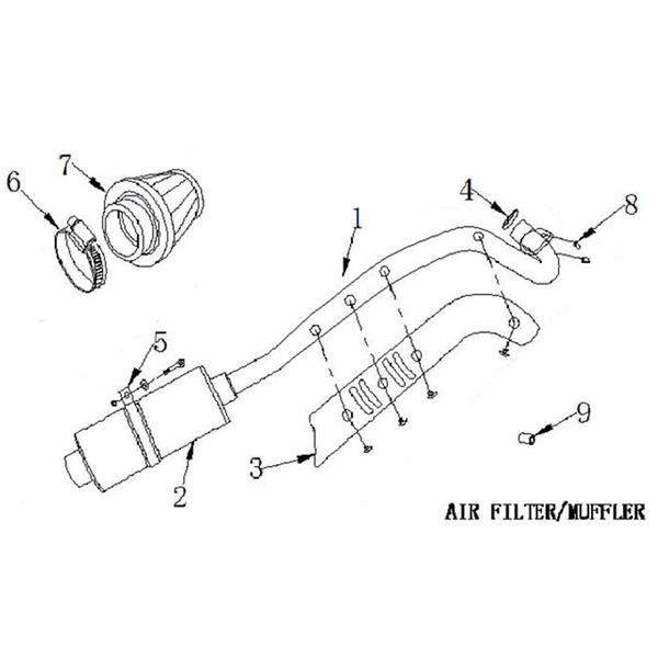 M2R KXF125 Pit Bike Front Exhaust Pipe