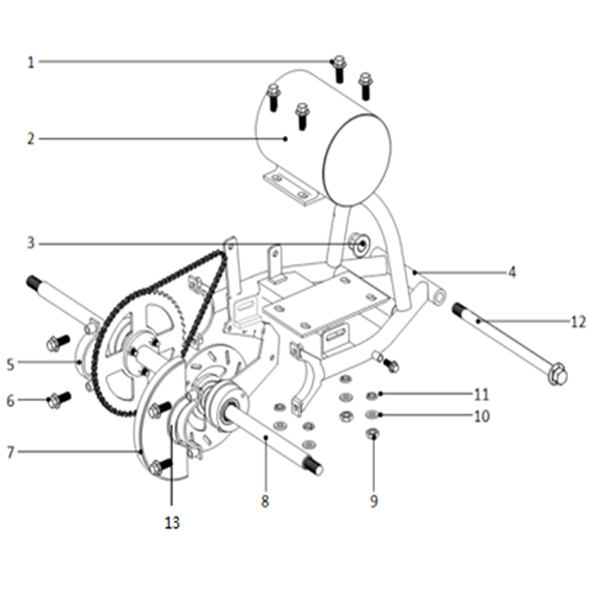Funbikes Toxic Electric Mini Quad V2 Rear Axle Shaft