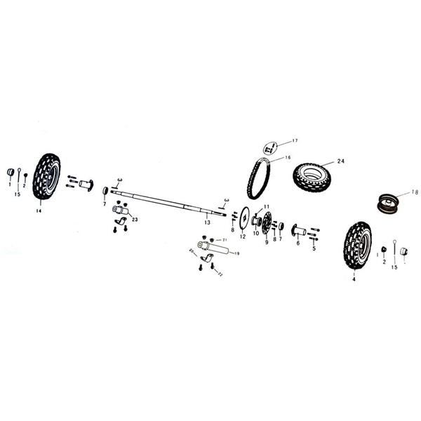 Funbikes GT80 Left Rear Wheel Assy - 6.100.316