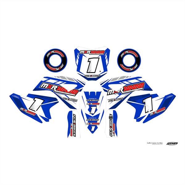 FunBikes MXR1000 Electric Dirt Bike Blue Sticker Kit