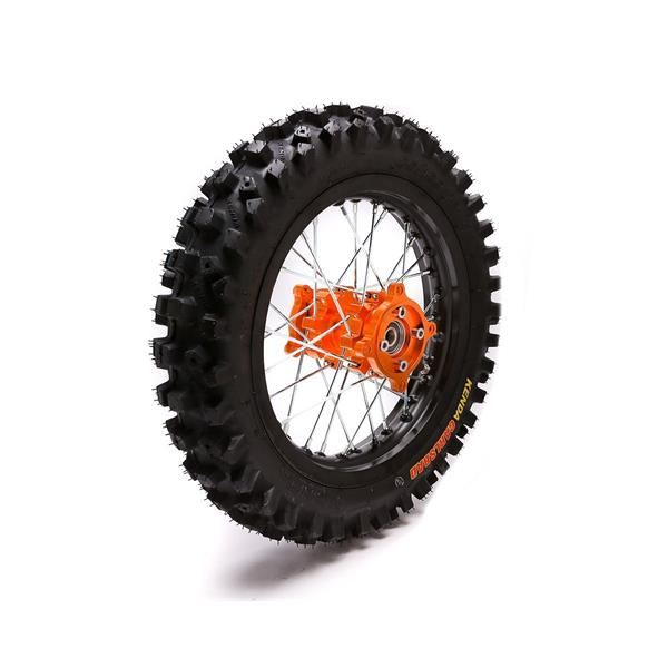 Pit Bike Orange CNC Wheels Kenda Tyres SDG Hub 14 12