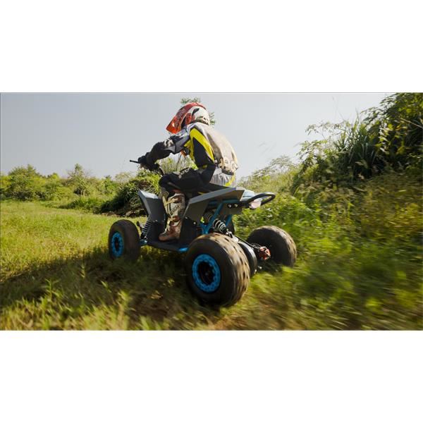 FunBikes T-Max Roughrider 2025 1100w 36v Nardo Grey/Blue Kids Midi Electric Quad Bike 35km/h