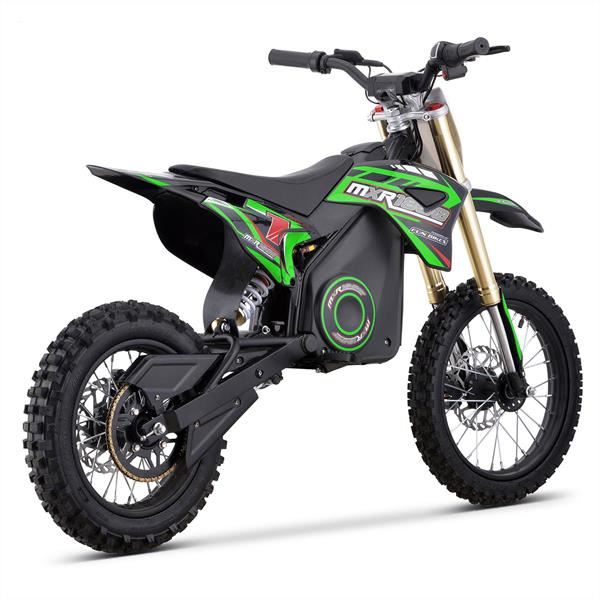 FunBikes MXR 1600w 48v Lithium Electric Motorbike 14/12 68cm Green Kids Dirt Bike