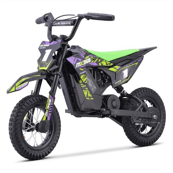 FunBikes MX350 Green Electric Kids Dirt Bike
