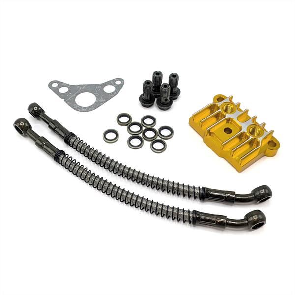 Pit Bike Oil Cooler Adapter Kit Gold