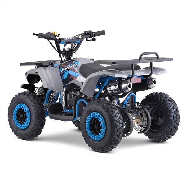 Funbikes Ranger 50cc Nardo Grey/Blue Kids 2024 Premium Petrol Mini Quad Bike