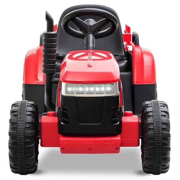 Tobbi 12v Ride On Red Tractor And Trailer