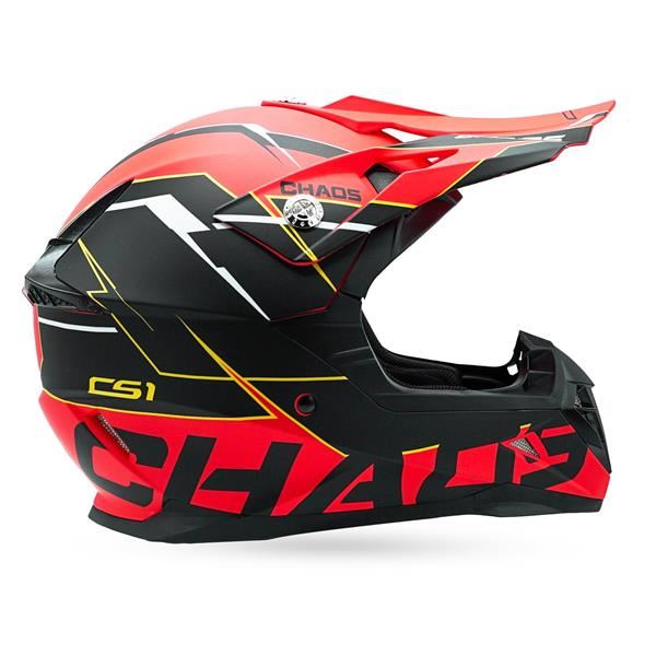 Chaos CS-1 Adult Motocross Crash Helmet Red