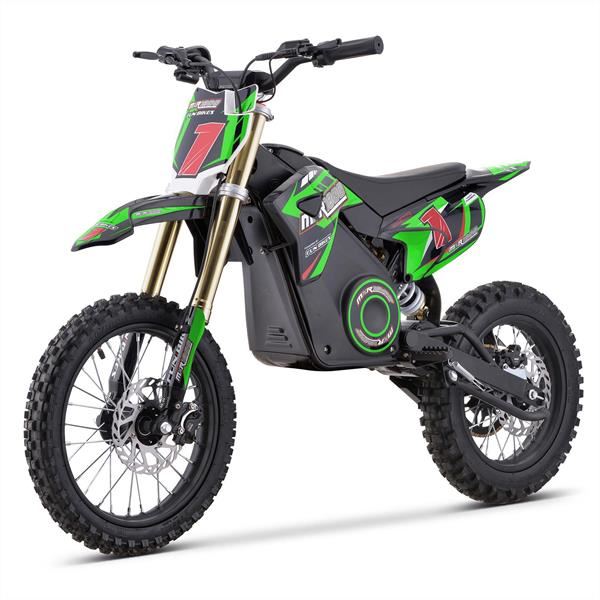 FunBikes MXR 1600w 48v Lithium Electric Motorbike 14/12 68cm Green Kids Dirt Bike