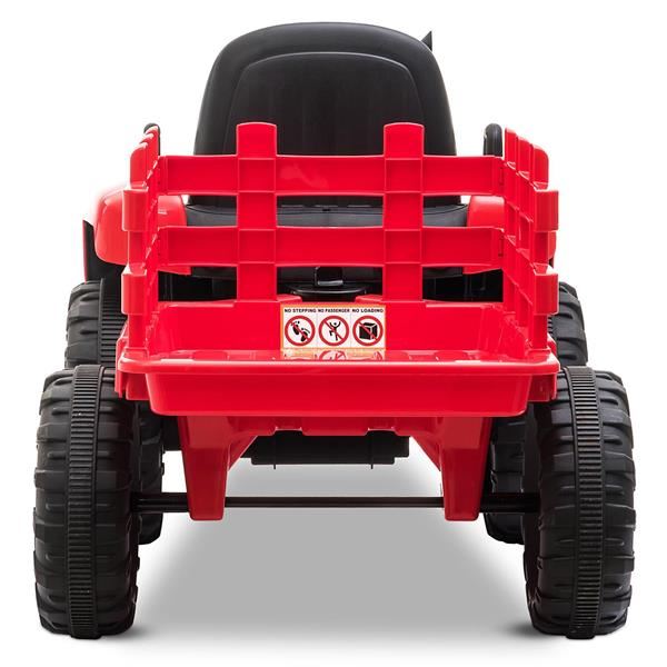 Tobbi 12v Ride On Red Tractor And Trailer