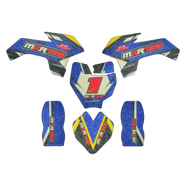 FunBikes MXR 790w Electric Dirt Bike Sticker Set Blue