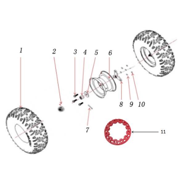 FunBikes X-Max Roughrider 1500w Electric Quad Bike Rear Tyre 14 x 5.00-6