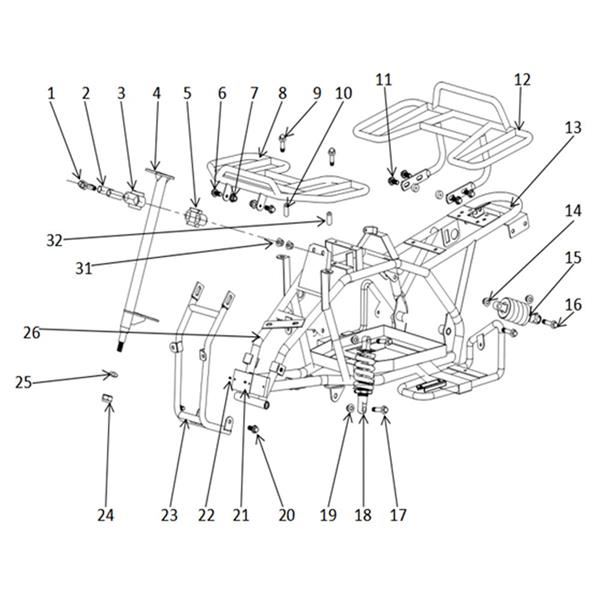 FunBikes Ranger 800w Mini Quad V2 Steering Column Rear Clamp