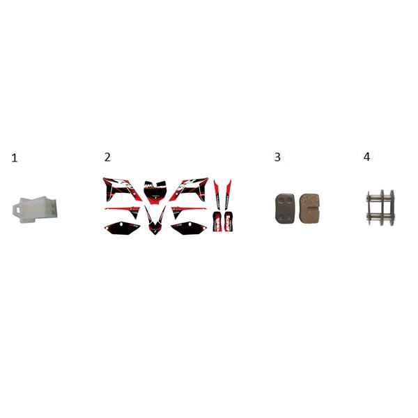 MXR RAGE 50cc Mini Dirt Bike Sticker Set Green