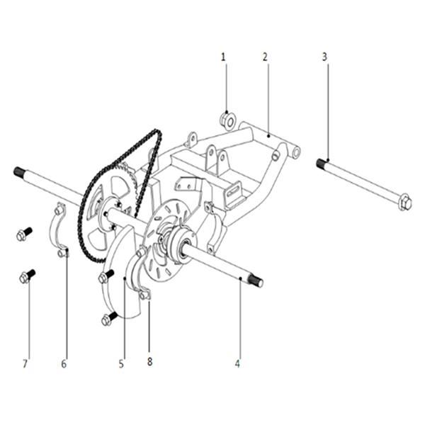 FunBikes Toxic 50cc Mini Quad Rear Axle Adjuster Bracket LHS