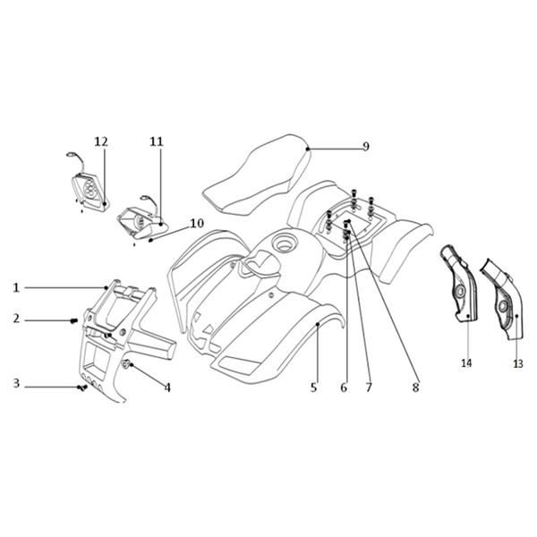FunBikes Ranger 800w Mini Quad V2 Right Lamp