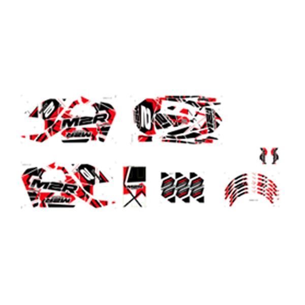 M2R RS-R 125cc Dirt Bike Sticker Set White/Red/Black