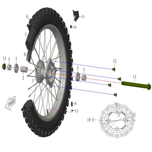 M2R RS-R 125cc/140cc Dirt Bike Front Axle Spacer 52.5mm