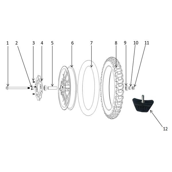 FunBikes MXR 2000w Electric Dirt Bike Front Axle Lock Nut M12