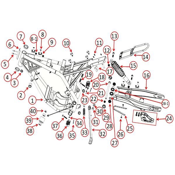 MXR 8000w Left Foot Peg  Return Spring