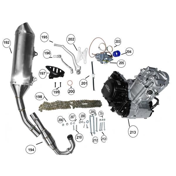 M2R RS-R 300 279cc Silencer