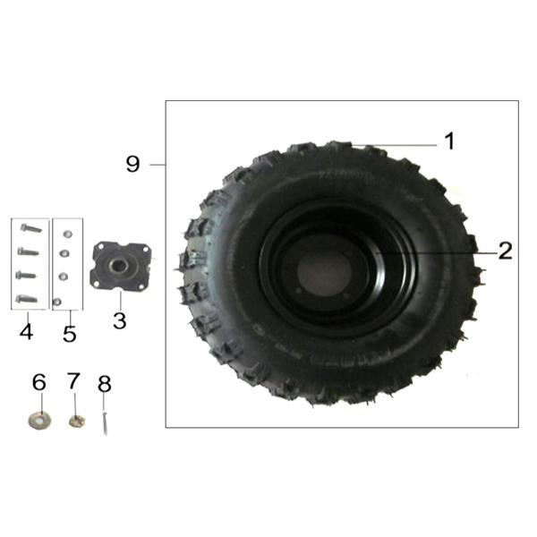 Pentora 125cc Quad Bike Rear Wheel Hub