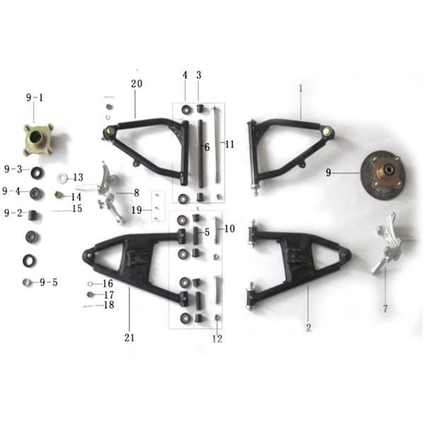 Pentora 150cc Quad Bike LHS Front Upper Suspension Arm