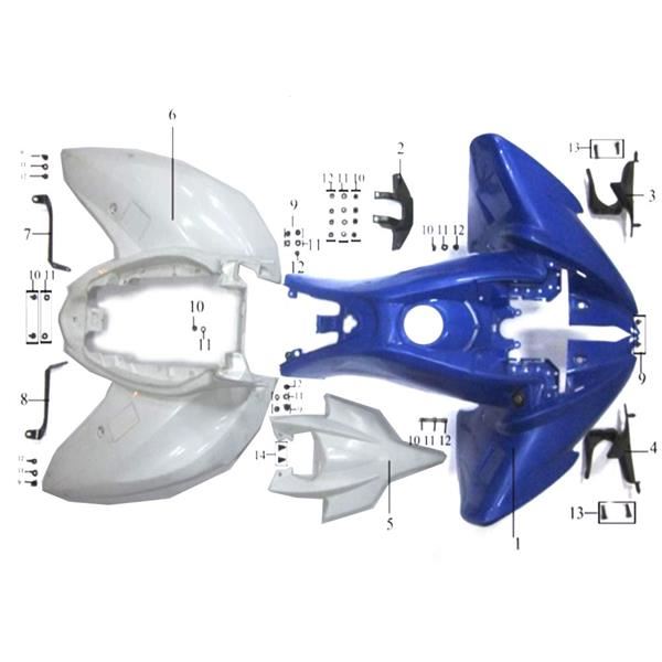 Pentora 150cc Quad Bike LHS Rear Plastic Bracket