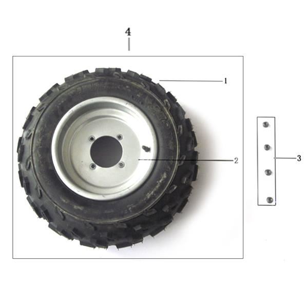 Pentora 150cc Quad Bike Front Wheel Complete