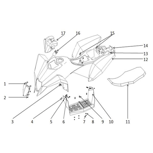 T-max Roughrider 70cc Quad Bike Black Seat