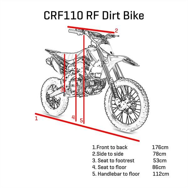 M2R RF125 S2 125cc 17/14 86cm Red Dirt Bike