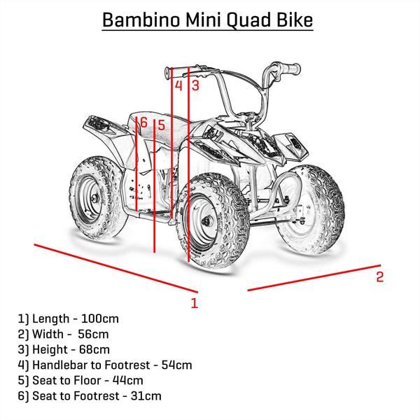 Funbikes 24v 250w Bambino Black Kids Electric Quad Bike