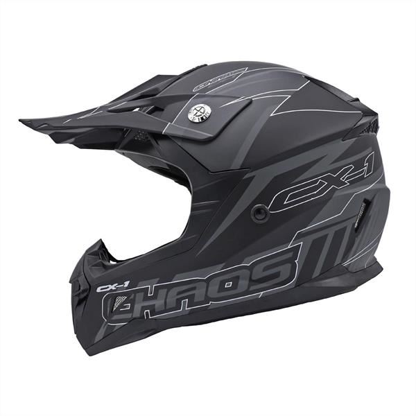 Chaos CX-1 Adult Motocross Crash Helmet Matt Black