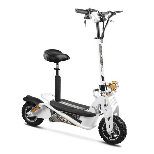 Chaos GT1600 Sport 48v 15.6ah Li Hub Drive White Off Road Electric Scooter