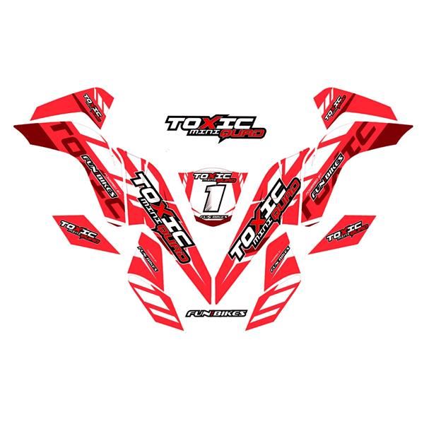 Funbikes Toxic V2 Mini Quad Red Sticker Kit
