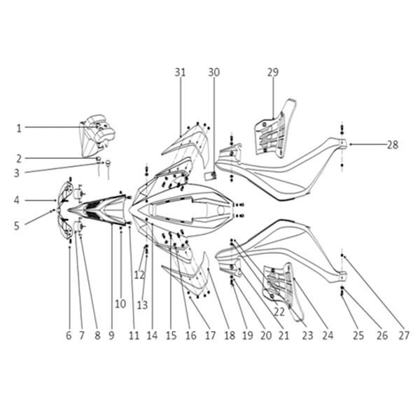 FunBikes Xtrax Sport 125cc Quad Bike RHS Front Fairing Extension